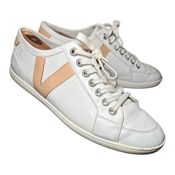 Men’s Louis Vuitton White Low Top Classic V Sneaker Sz 7.5/ US 8.5 - Picture 3 of 15